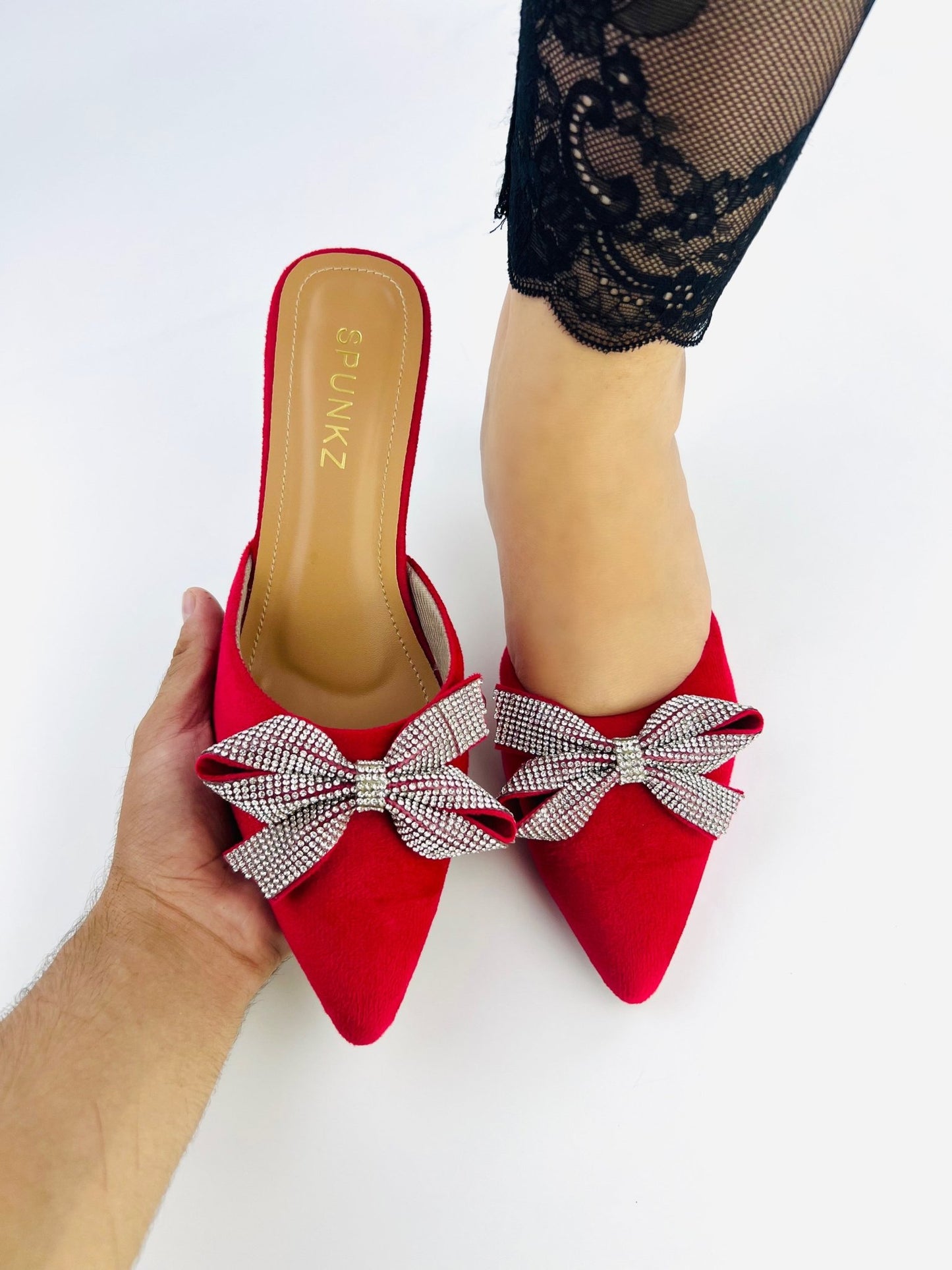Velvet Bow Heel (Red) - Spunkz