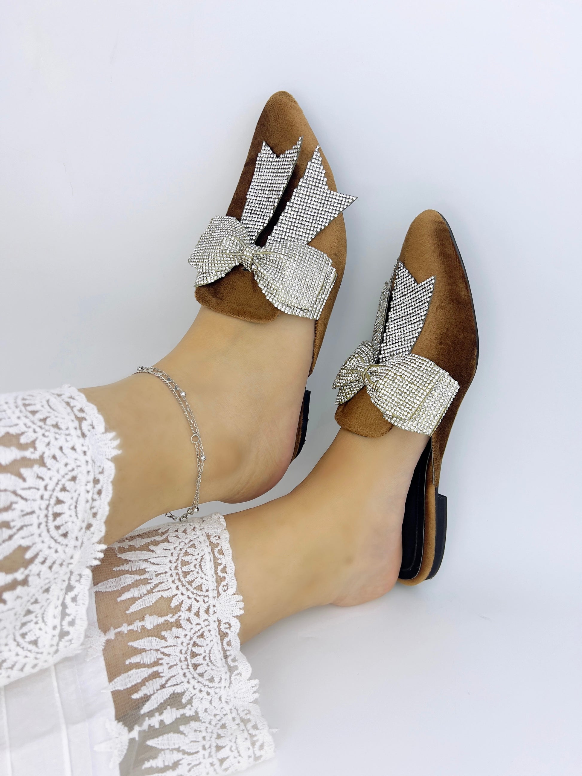 Annabel Brown Mule Shoes (11029) - Spunkz
