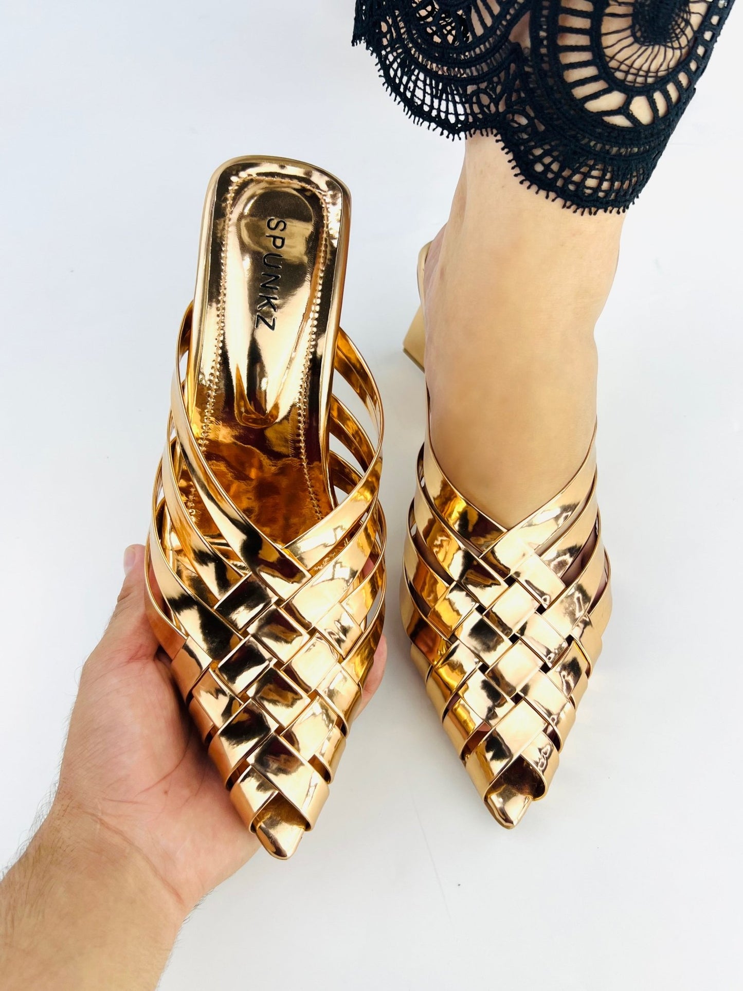 Alfie Rose Gold Sandals (11051) - Spunkz