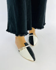 Black and White Mules - Spunkz