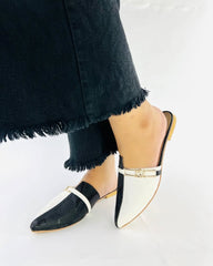 Black and White Mules - Spunkz