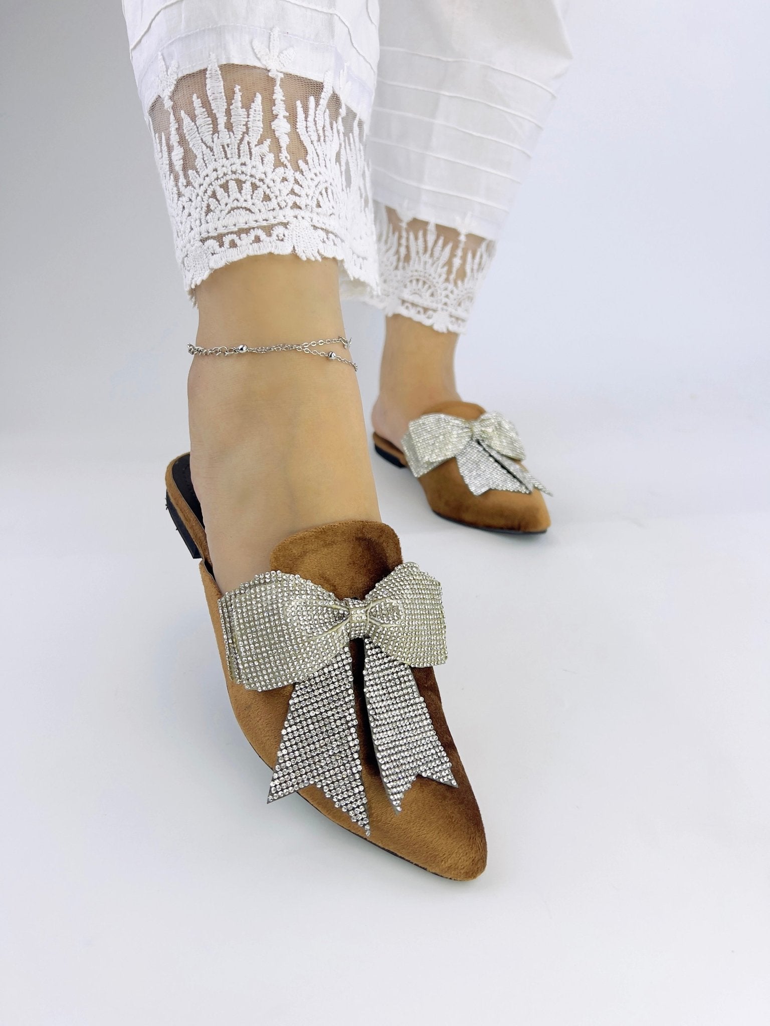 Annabel Brown Mule Shoes (11029) - Spunkz