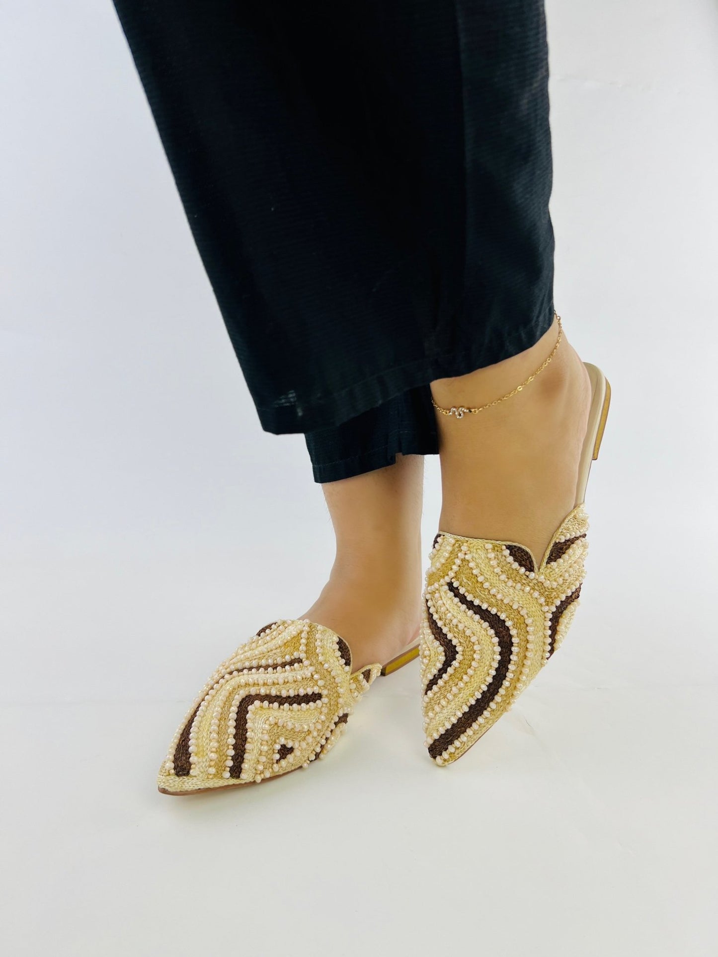 Beige Mules (11040) - Spunkz