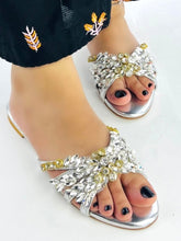 Silver Embellished Slipper (11020) - Spunkz