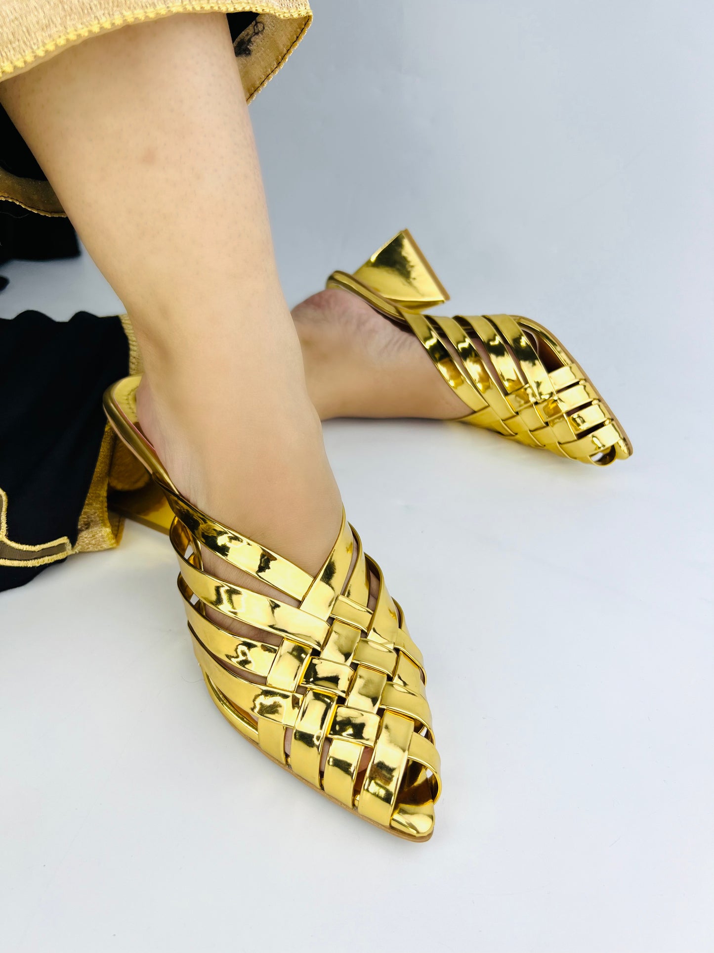 Alfie GOLD Heeled Sandals (11051) - Spunkz