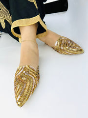 Gold Sequins Mules (11062) - Spunkz