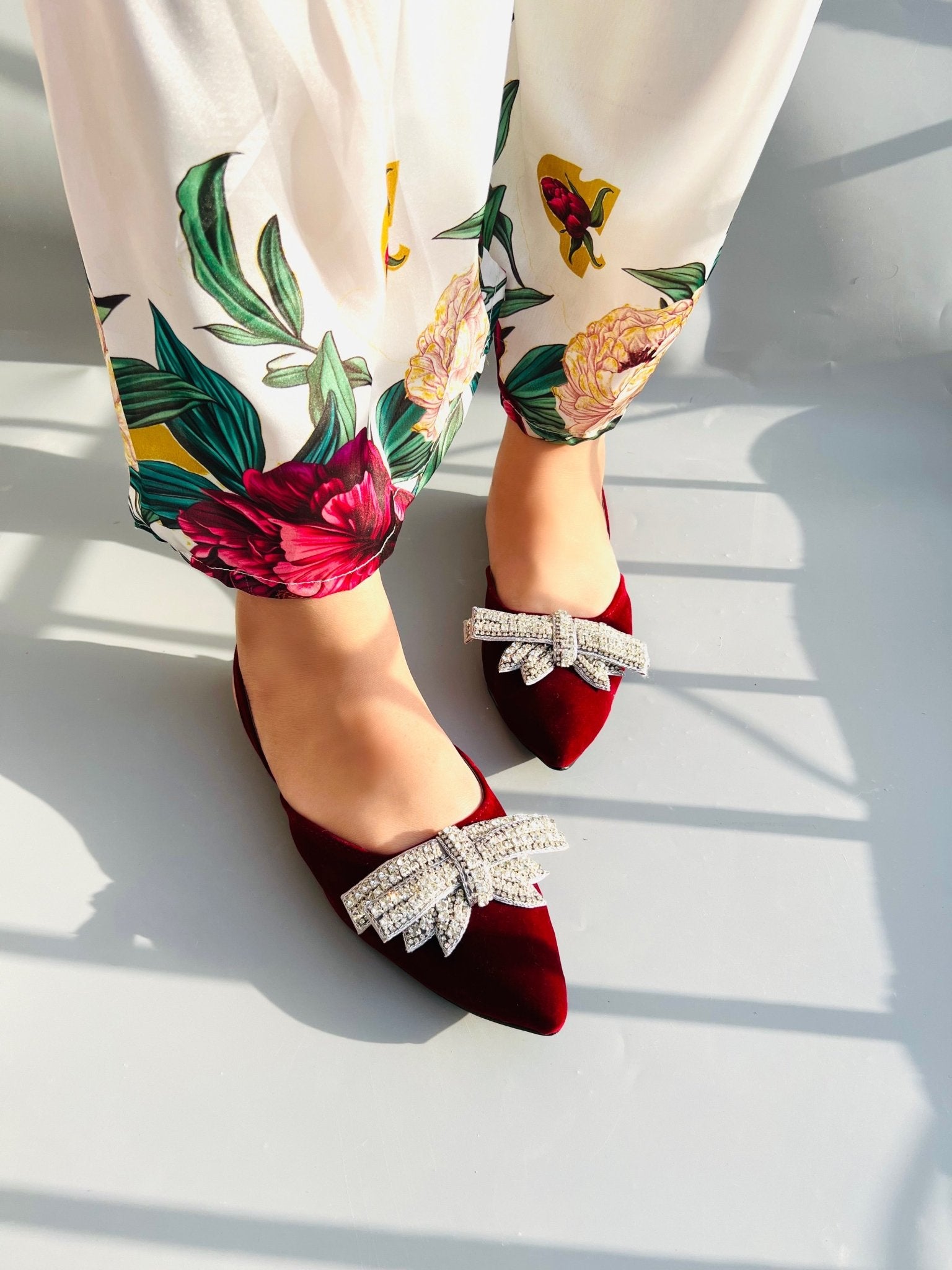 Maroon Slingback Flat Pump Shoes (12000)1