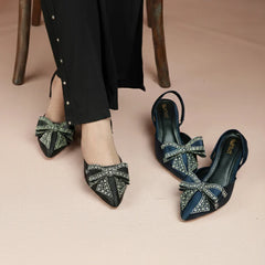 Multi Stone slingback Flats 90397