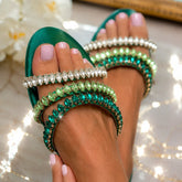 Spunkz Jeweled Flats (Emerald)