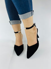 Velvet Black Mules (11082) - Spunkz