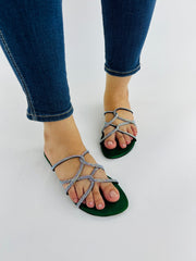 Tula Green Flat Slides (11046) - Spunkz