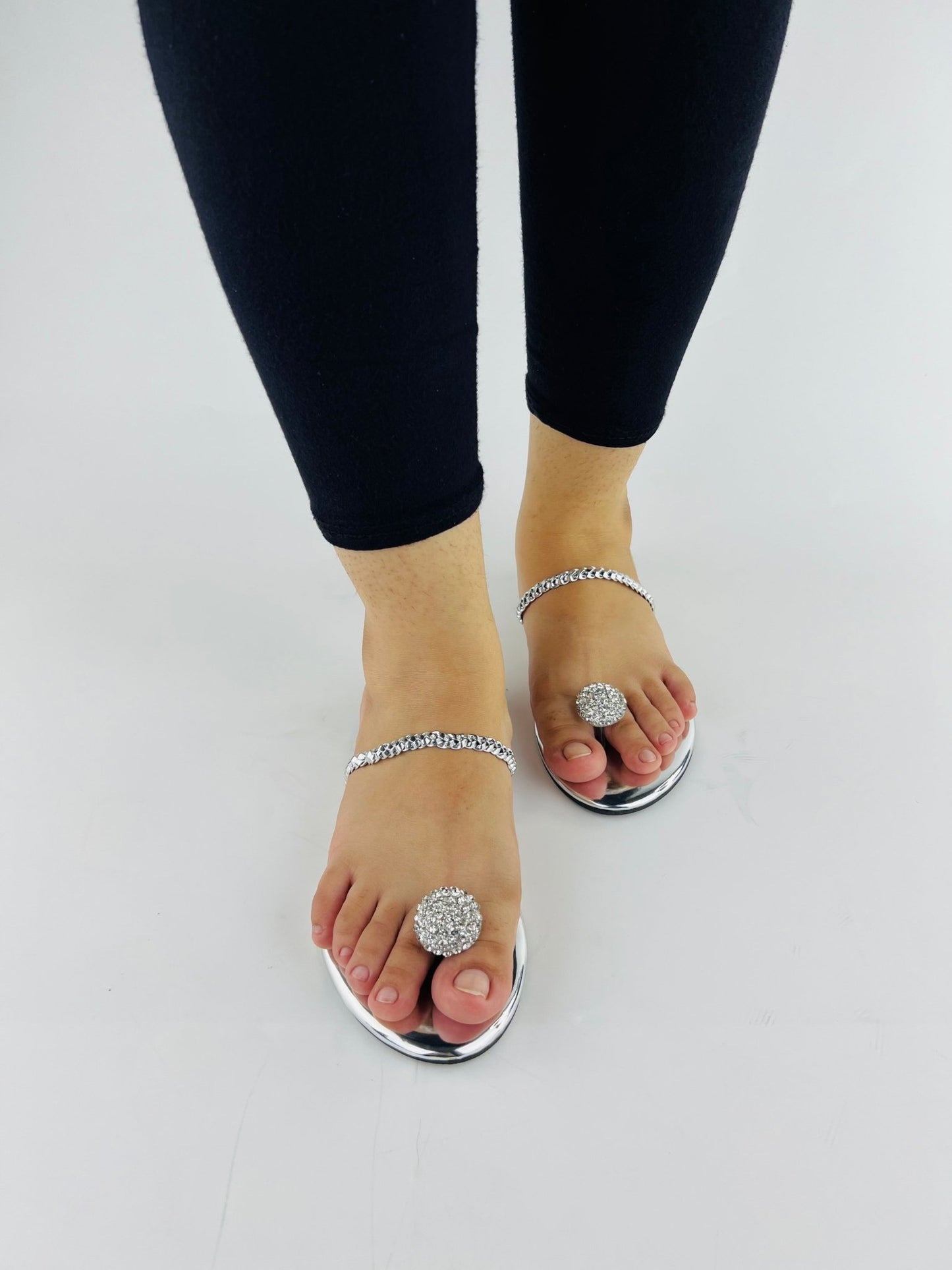 Silver Ball Flat Slides (11016) - Spunkz