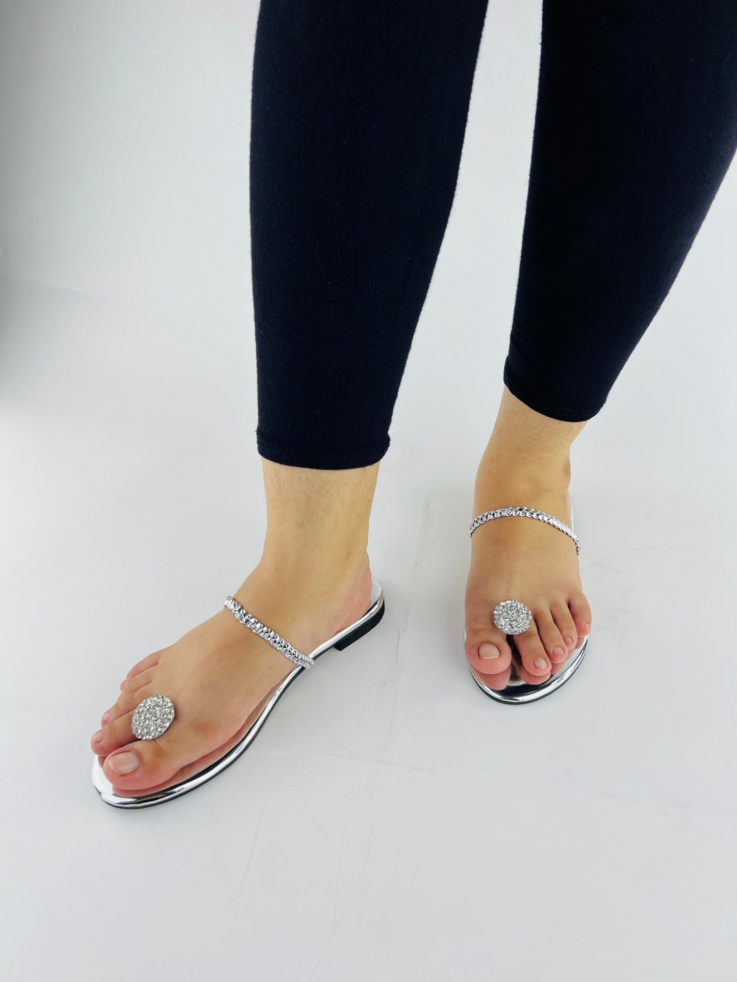 Silver Ball Flat Slides (11016) - Spunkz