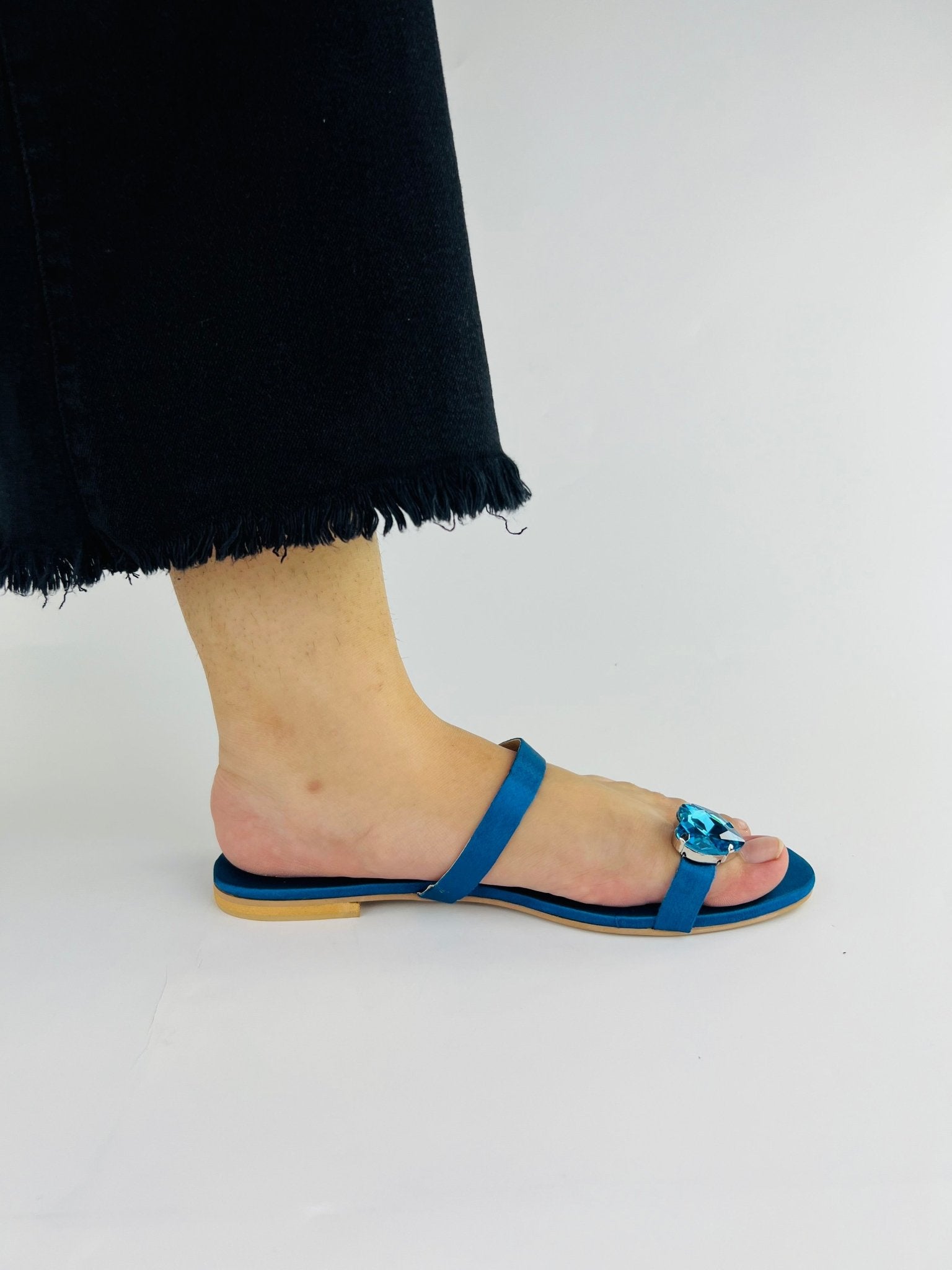 Heart Blue slip on sandals (11076) - Spunkz
