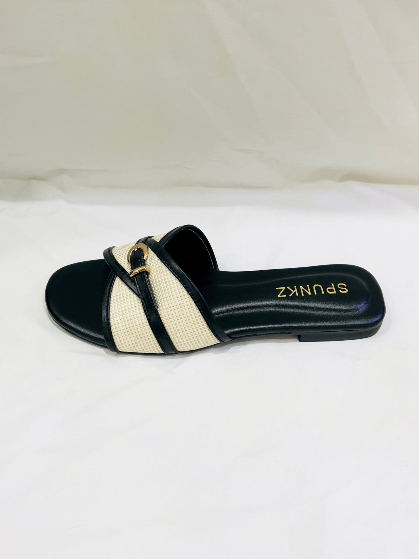 Slip On Flats Black Slippers - Spunkz