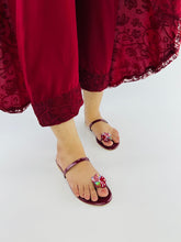 Floral Maroon Slippers (11014) - Spunkz