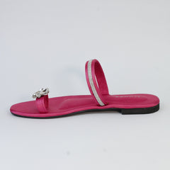 Pink Straps Flat Slippers (11025) - Spunkz