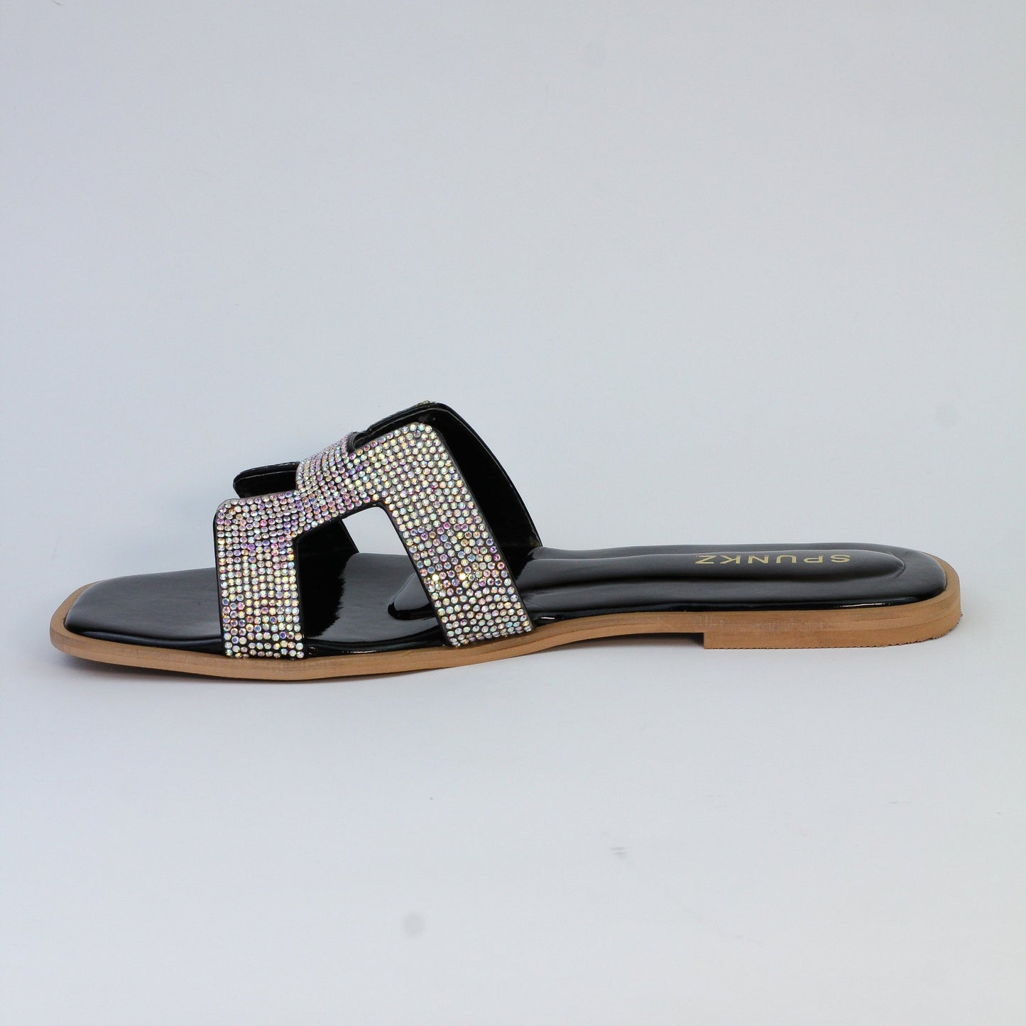 Oran Black Flat Sandals (11034) - Spunkz