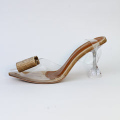 Romeo Gold Cinderella Heels Shoes (11085) - Spunkz