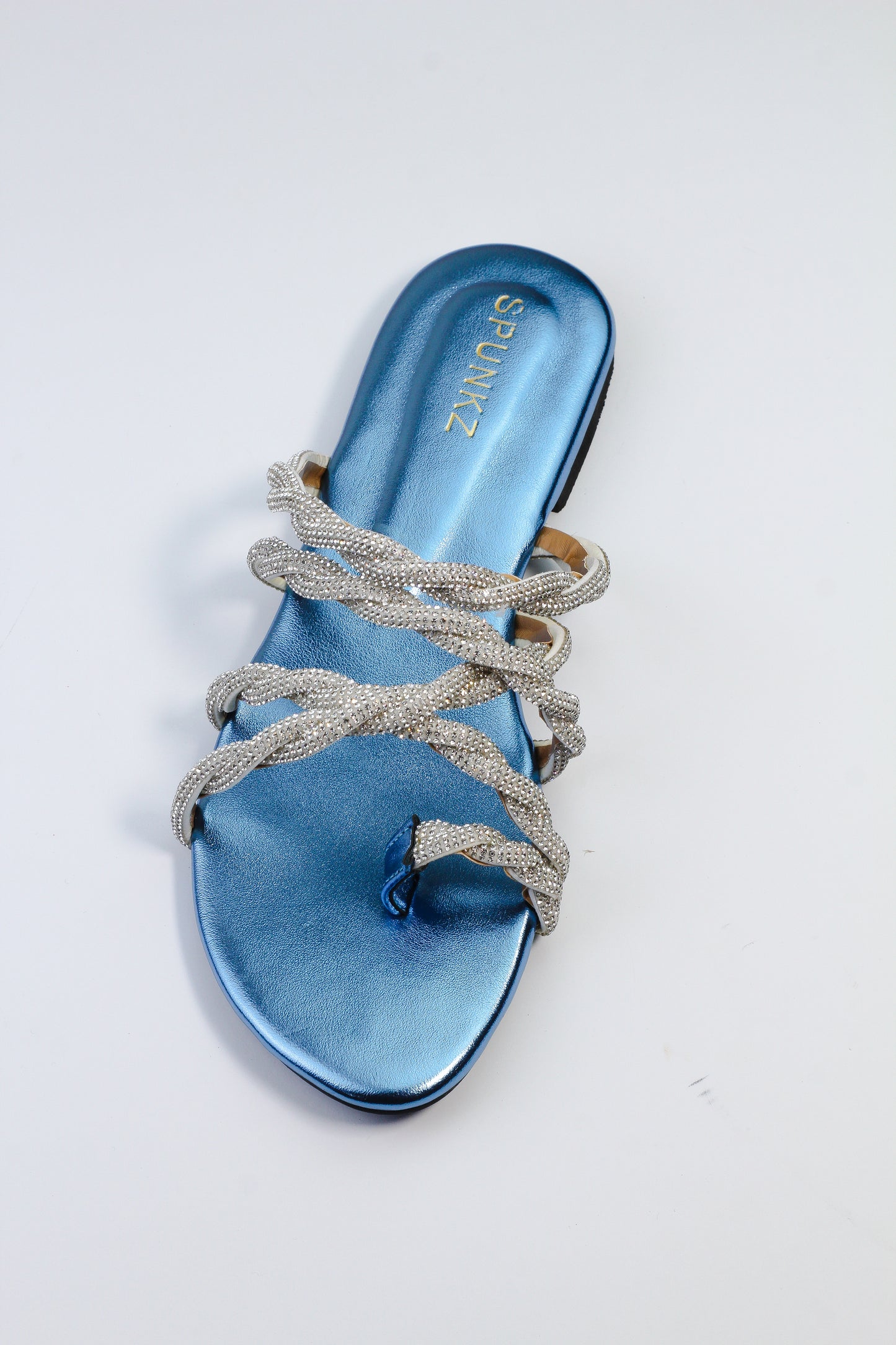 Sini Blue Flat Slippers (11032) - Spunkz