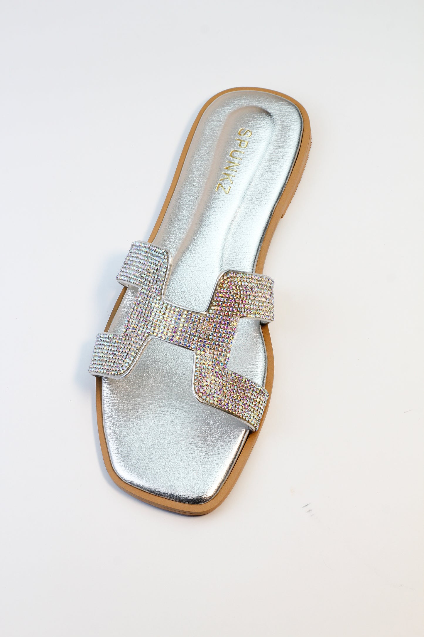 Oran Silver Flat Sandals (11034) - Spunkz