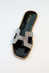 Oran Black Flat Sandals (11034) - Spunkz