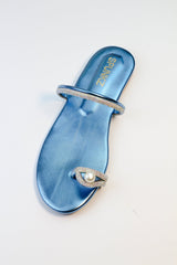 Parisa Blue Slippers (11012) - Spunkz