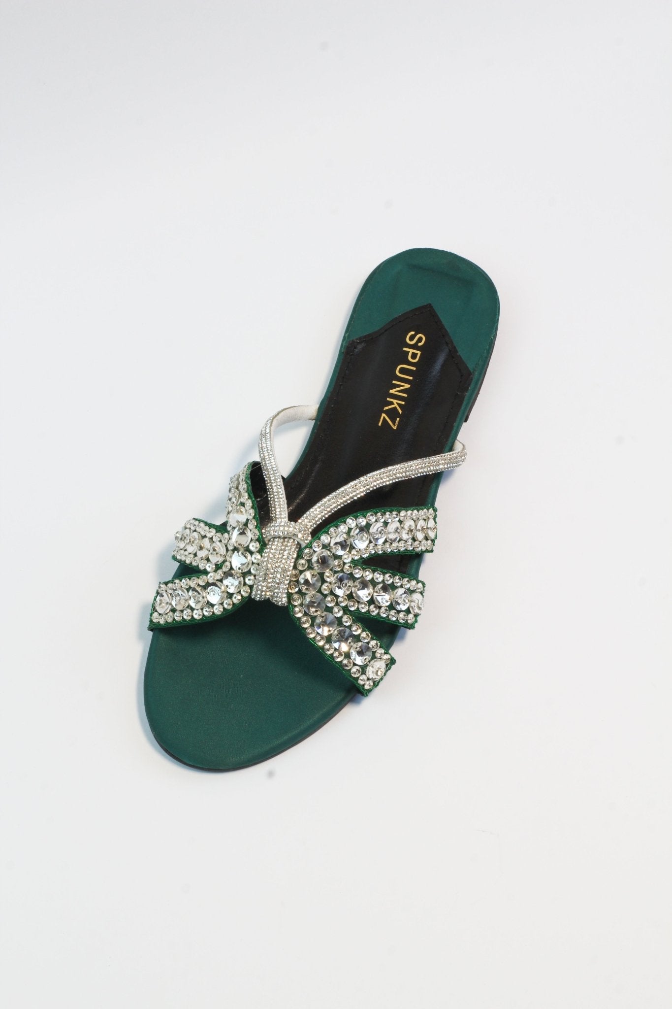 Beryl Green Flat Slippers (11037) - Spunkz