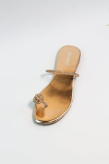 Cyra Gold Flat Sandals (11065) - Spunkz