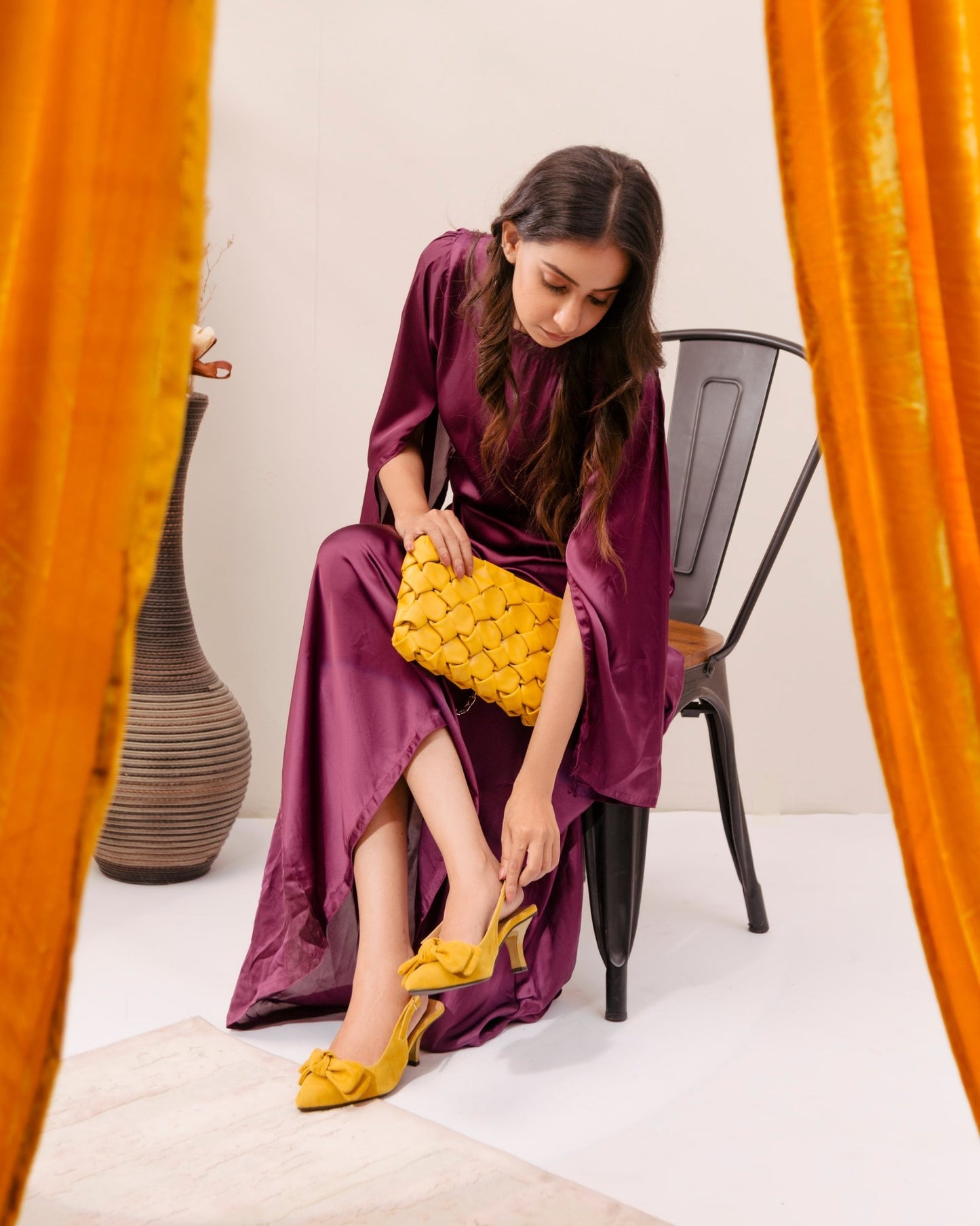 Melina Mustard Bow Heel - Spunkz