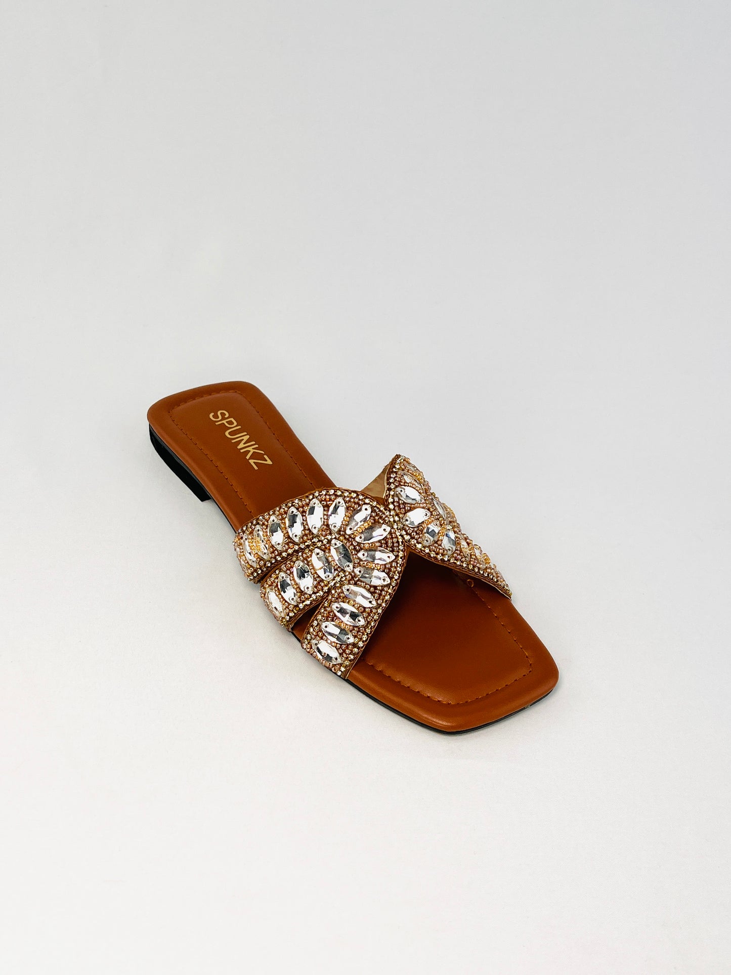 Embellished Slippers (Brown)