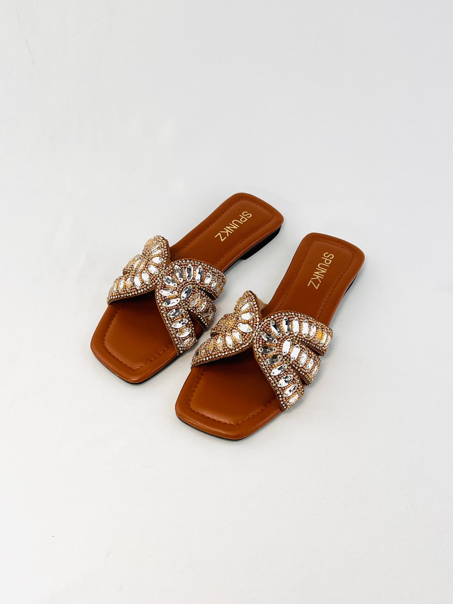 Embellished Slippers (Brown)