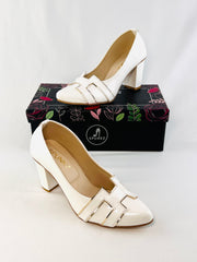 H - Style Court Shoes (White) - Spunkz