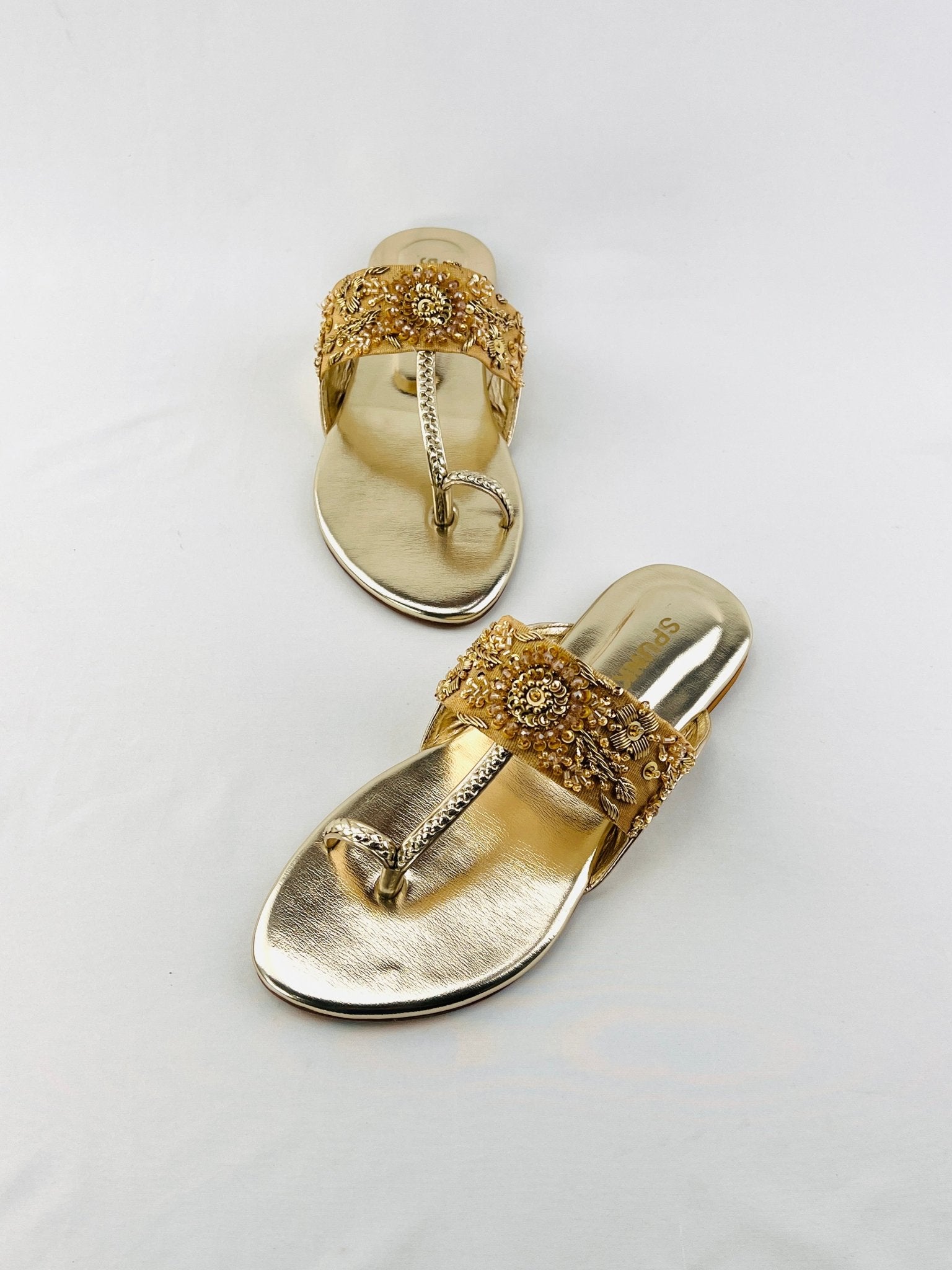 kolhapuri chappal (Golden) - Spunkz