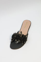 Lilico black Flat Slides (11060) - Spunkz