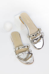 Myra Silver Flat Slippers (11070) - Spunkz