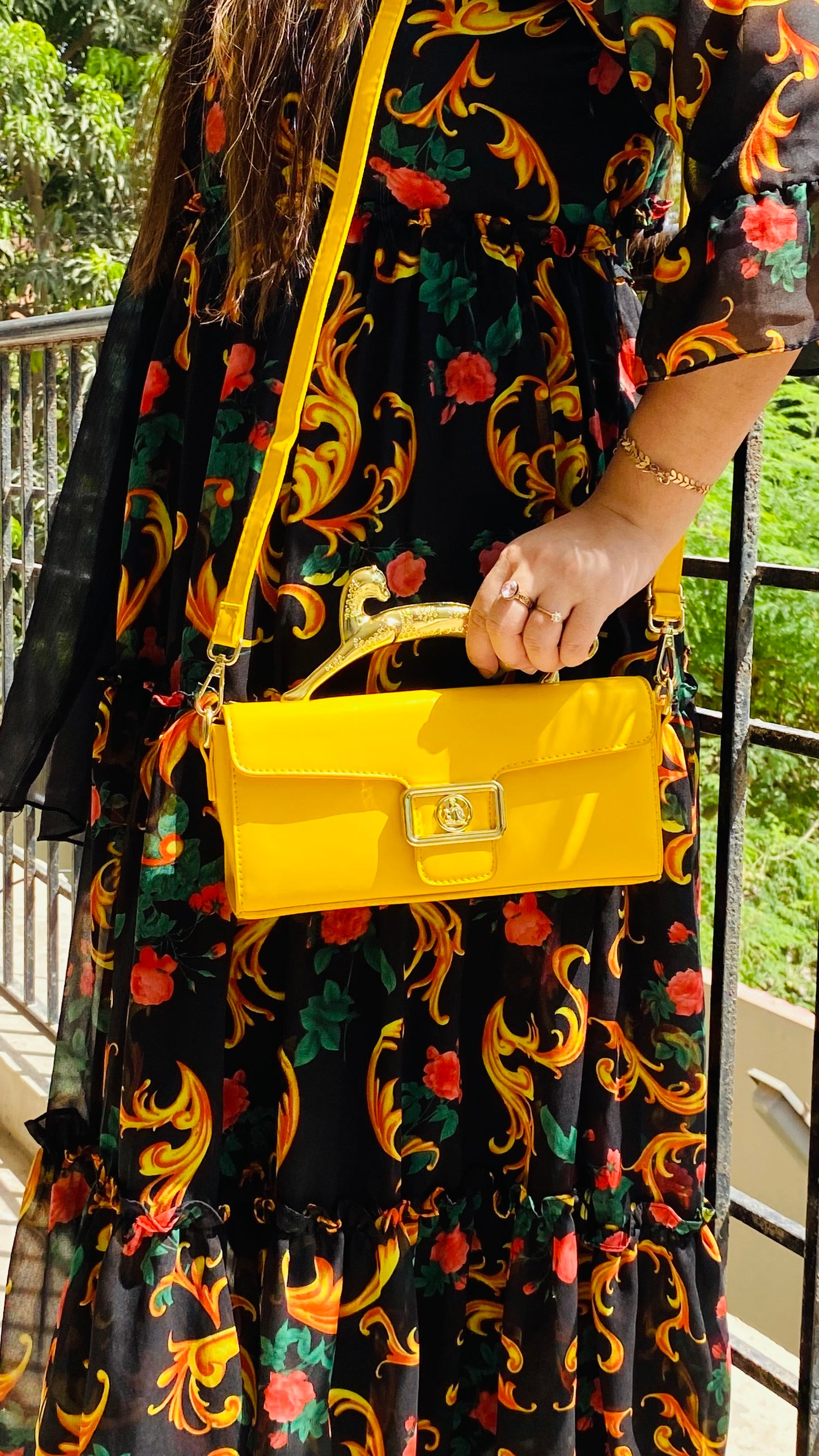 Spunkz Premium Leather Shoulder Bag with Leopard Metal Buckle - Spunkz