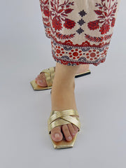 Criss - Cross Gold Flat Slides - Spunkz
