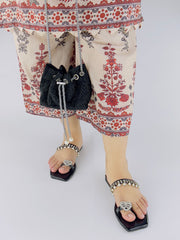 Zoe Black Slip On Flat Sandals (11072) - Spunkz