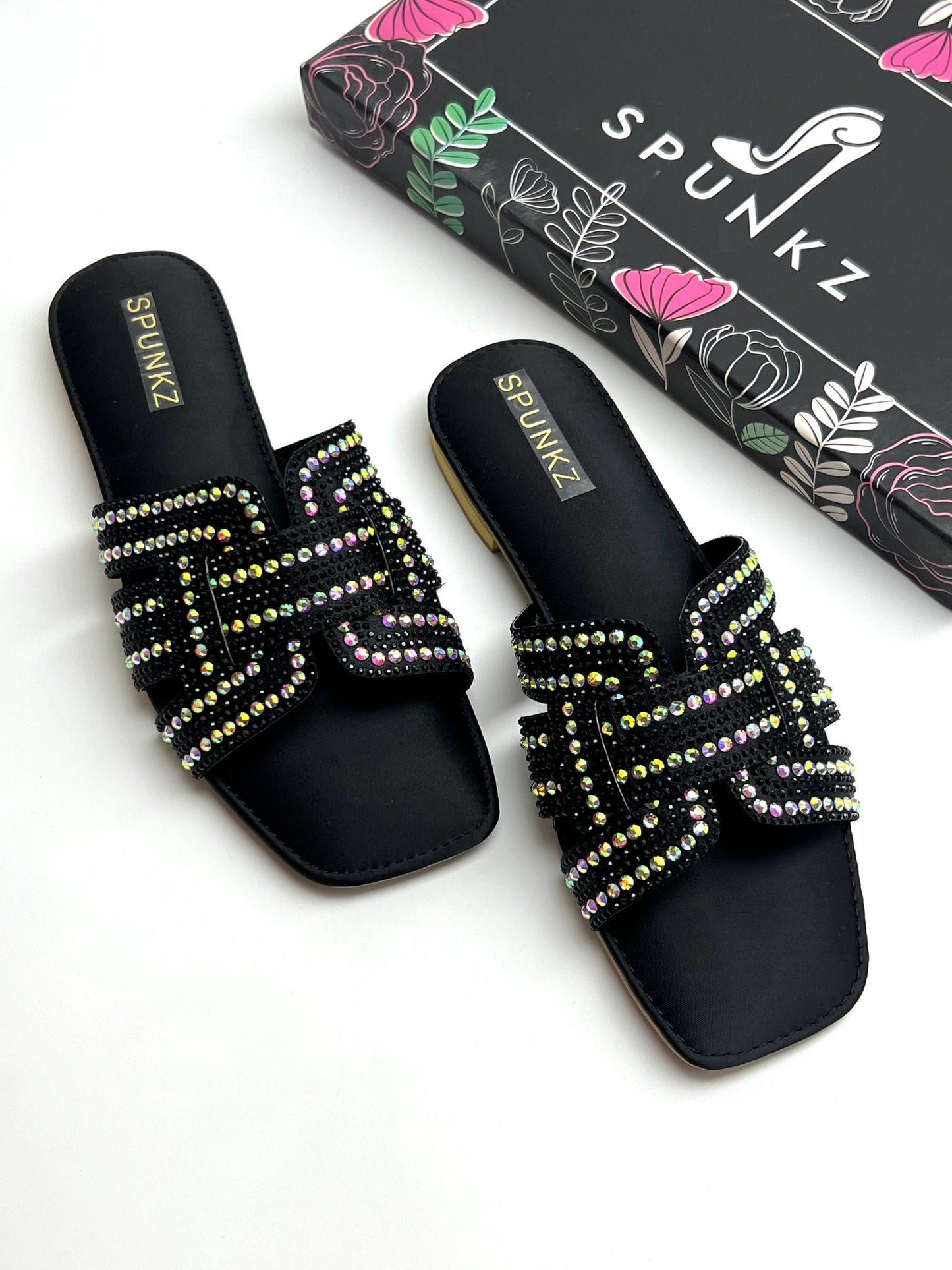 Rhinestone Straps Black