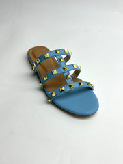 Cage Straps Blue Slippers - Spunkz