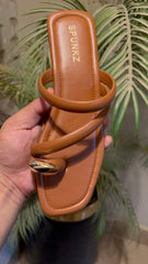 Brown Slip On Slides