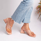 Multi Straps Heels (Pink)
