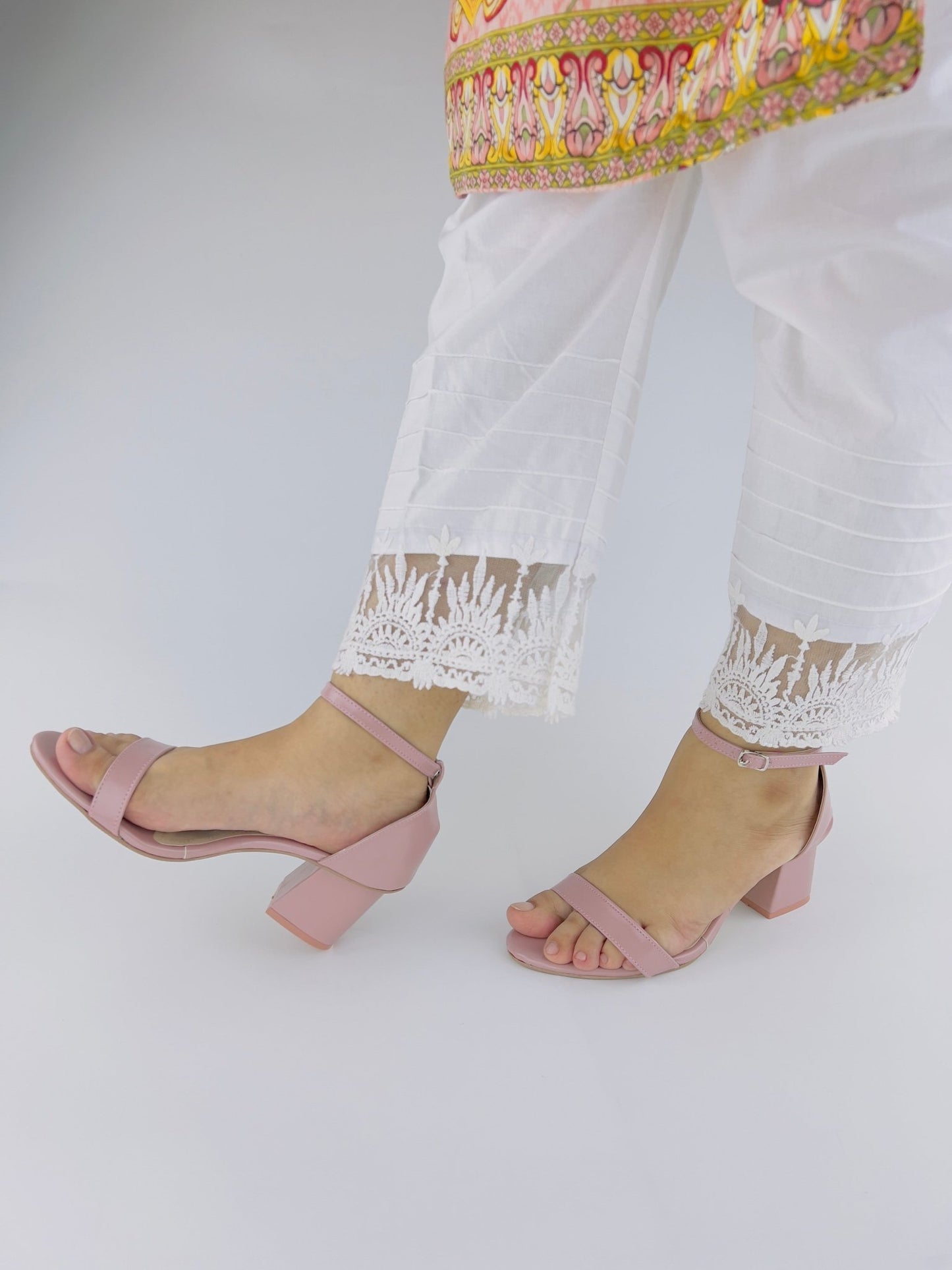 Liza Pink Heel Sandals (11031) - Spunkz