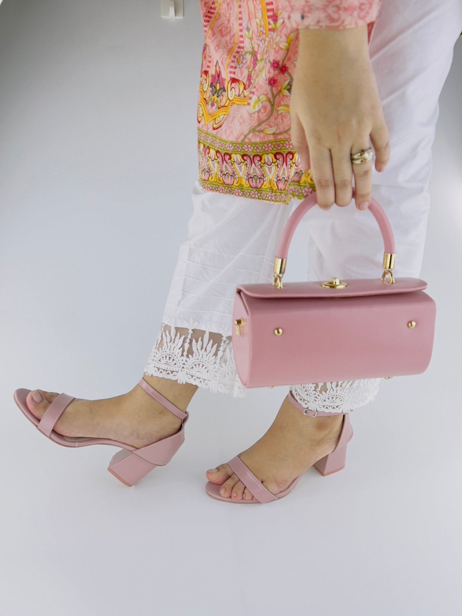 Liza Pink Heel Sandals (11031) - Spunkz