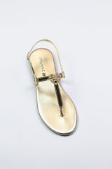 Anya Gold Flat Thong Sandals (11071) - Spunkz