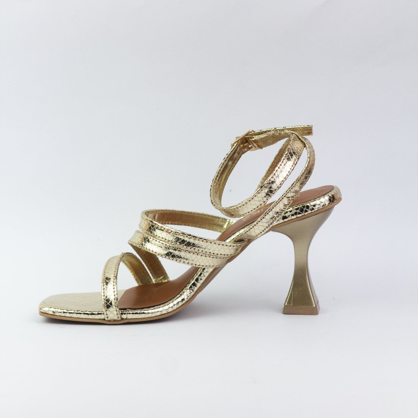 Orla Gold Heeled Sandals (11053) - Spunkz