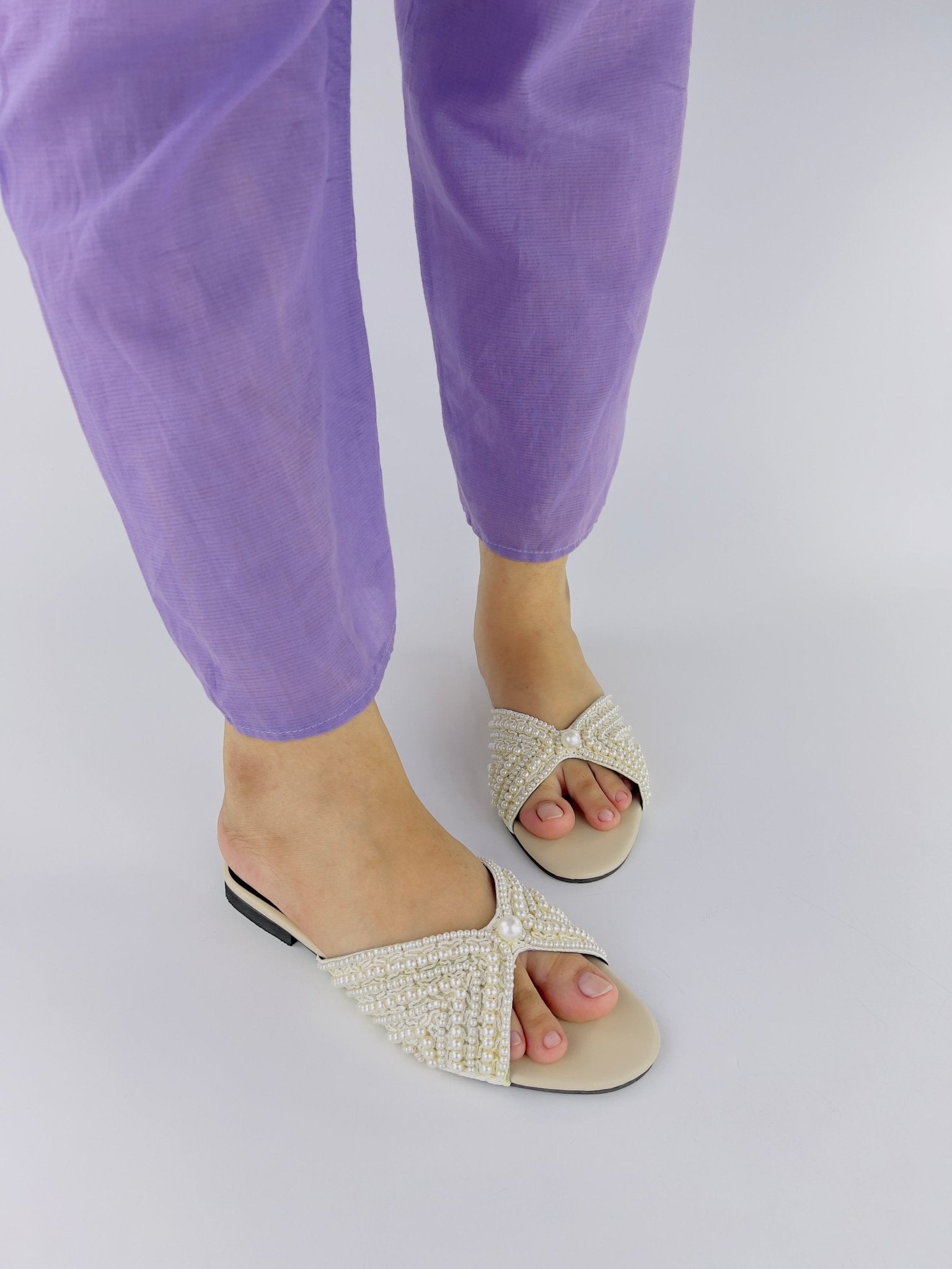 Pearl Fawn Flats Slipper (11005) - Spunkz