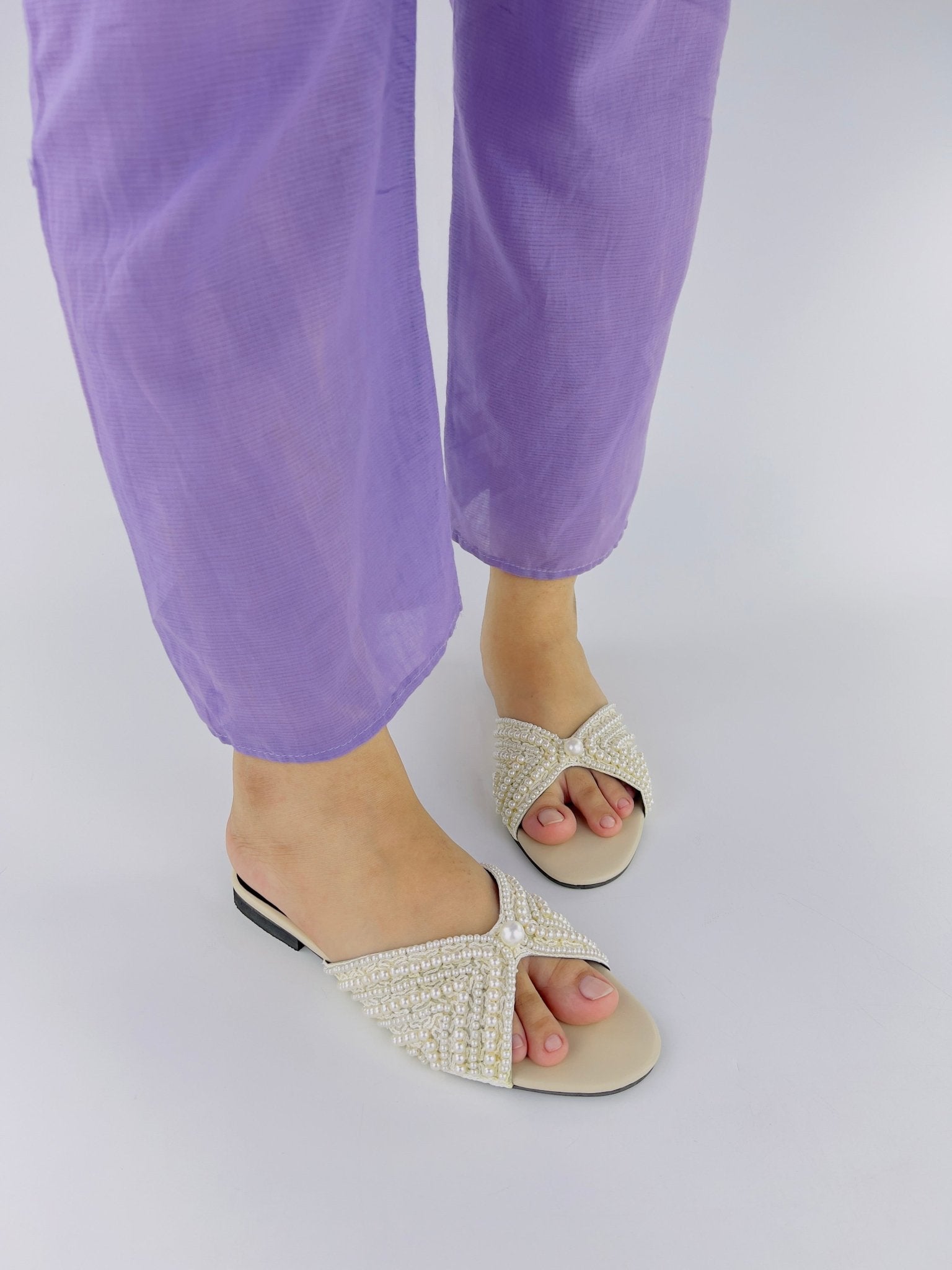 Pearl Fawn Flats Slipper (11005) - Spunkz