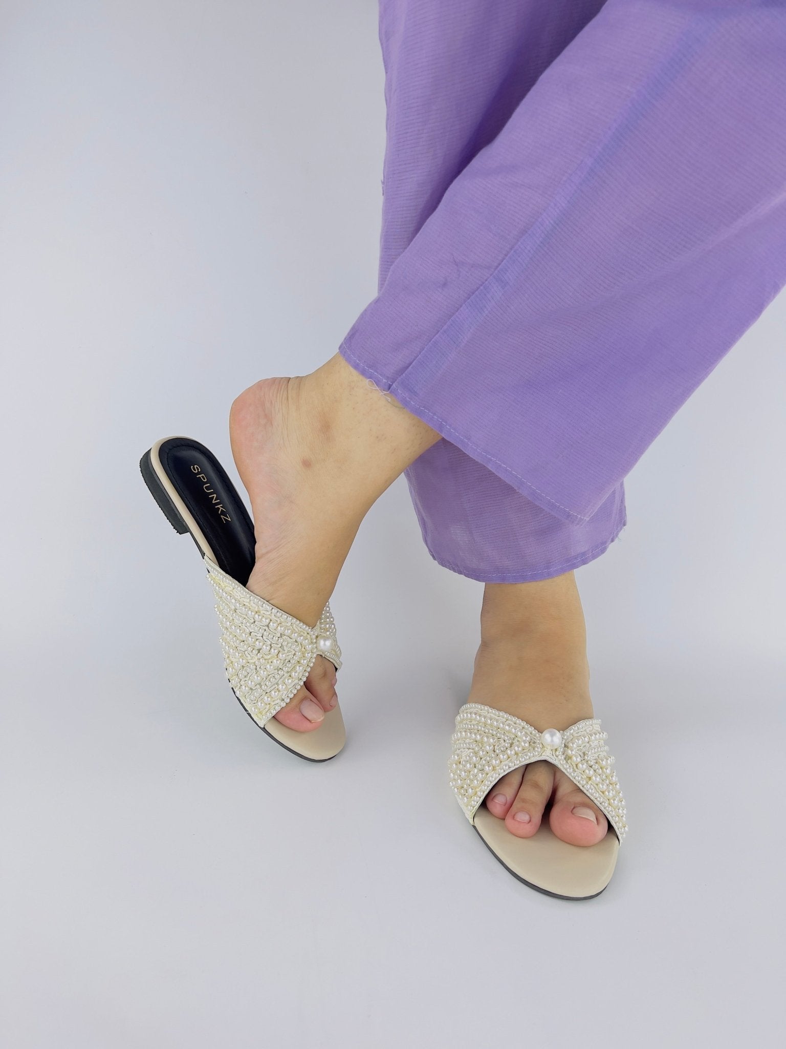 Pearl Fawn Flats Slipper (11005) - Spunkz